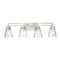 Z-Lite Lyna Vanity, 4-Light, 30.5 In.W x 6.5 In.L x 9 In.H, Brushed Nickel/Clear 823-4V-BN - alternate 1